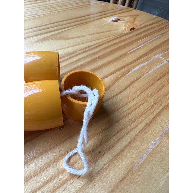 Vintage Plastic Yellow Napkin Rings- Set of 4 For Sale - Image 4 of 6