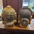 Wood Mid 20th Century Pair of Indian Folk Art Heads, Male & Female Door Gaurds For Sale - Image 7 of 12