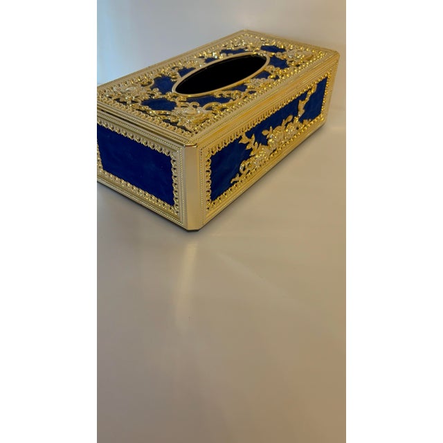 1960s Vintage 1960's Hollywood Regency Ornate Tissue Box Cover For Sale - Image 5 of 6