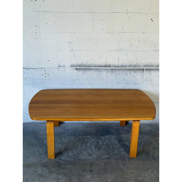 Brown Oak Coffee Table Mid-Centuryl Modern Mid-Century Modern 1970s For Sale - Image 8 of 11