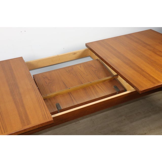 Brown Scandinavian Extendable Teak Dining Table, 1960s For Sale - Image 8 of 18