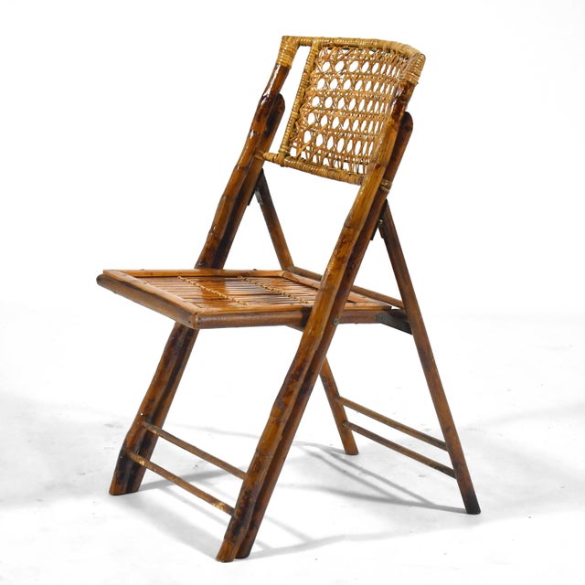 Bamboo & Cane Folding Side Chairs For Sale In Chicago - Image 6 of 11
