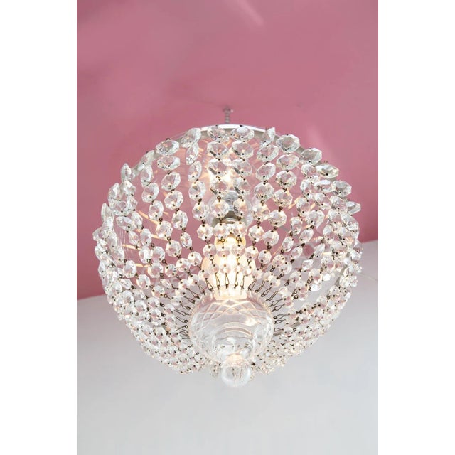 Crystal Globe Ceiling Lamp, 1960s For Sale - Image 3 of 6