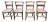 Vintage Caned Seat Chairs, Set of 4 For Sale