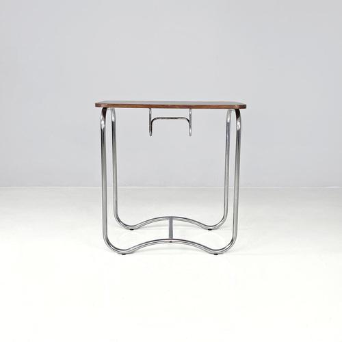 Mid-Century Italian Modern Wood and Metal Coffee Table with Newspaper Hook, 1950s For Sale - Image 3 of 18