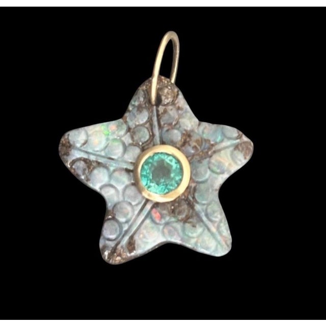 Australian Opal Starfish Pendant Jen Proudman Jewelry Australian Opal, Zambian Emerald and 14k Gold Carved Australian Opal...