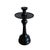 A medium-size candlestick in forged bronze with black satin finish. Indonesia, contemporary. The diameter top plate, at 8...