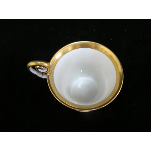 Early 19th Century Antique Schloss Biederstein German Hand Painted Porcelain Gilt Landscape Cup For Sale - Image 5 of 7