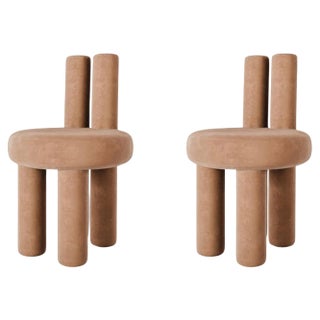 Set of Terracotta Salvador Chairs by Nelson Araujo For Sale