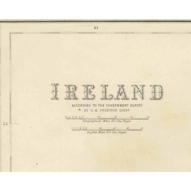 Antique Map of Ireland According to the Government Survey, 1860 For Sale - Image 4 of 8