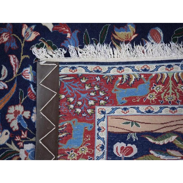 Middle Eastern Isfahan Silk Warp Rug For Sale - Image 9 of 10