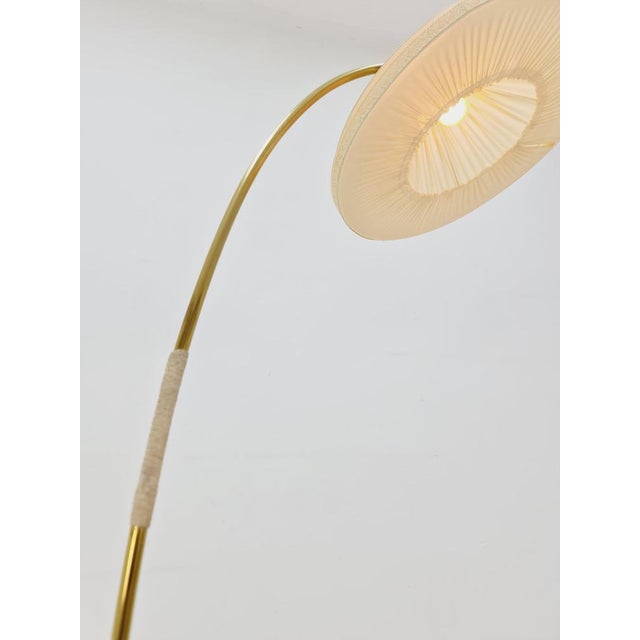 Gold Mid-Century German Brass Arc Floor Flex Lamp from München Werkstätten, 1960s For Sale - Image 8 of 11