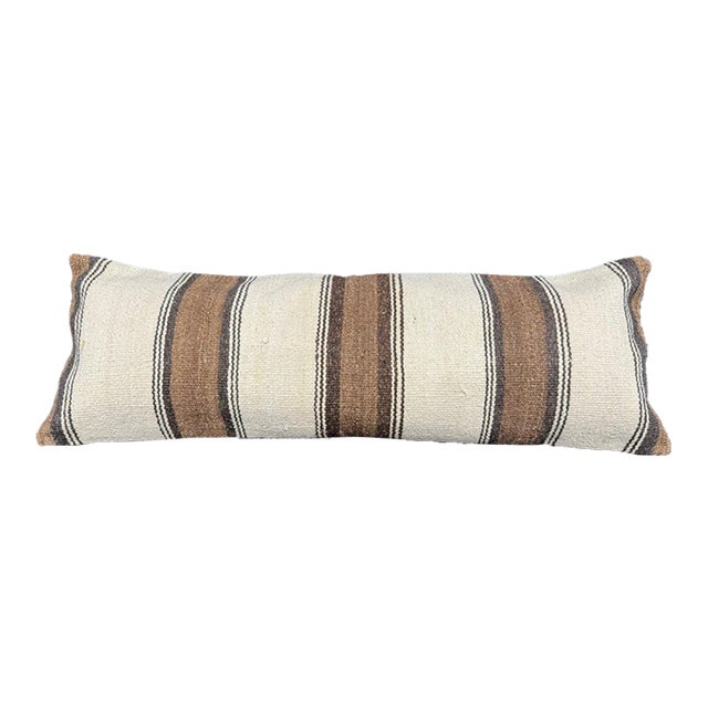 Turkish Hemp Pillow Cushion Natural Beige Brown Cushion Cover 14x40 For Sale