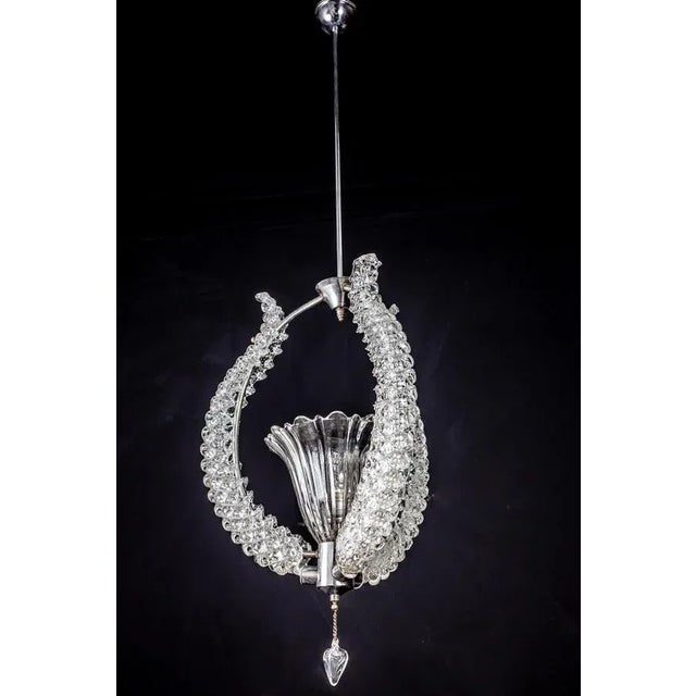 Silver Murano Glass Chandelier by Ercole Barovier, 1940s For Sale - Image 8 of 13