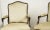 French Provincial A Pair of French Provencial Louis XV-Style Fauteuils Pale White Hide Leather For Sale - Image 3 of 12