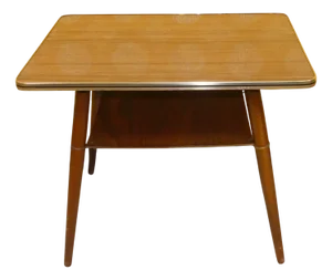 Rectangular Cocktail Table with Shelf in Teak Style Resopal, 1960s