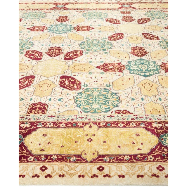 Solo Rugs Mogul, One-of-a-Kind Hand-Knotted Area Rug in Ivory, 9' 2" x 11' 10" For Sale - Image 4 of 8