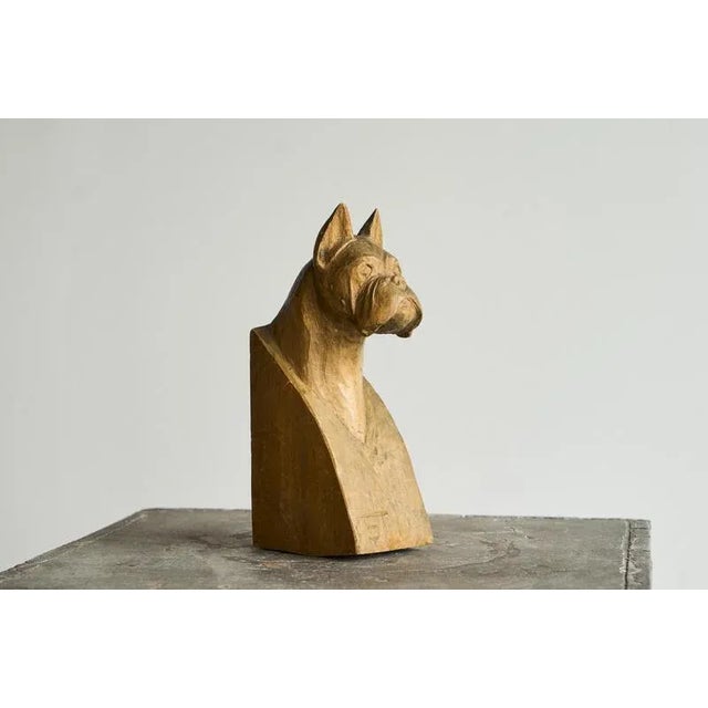 Boxer Sculpture in Carved Wood, 1950s For Sale - Image 6 of 13