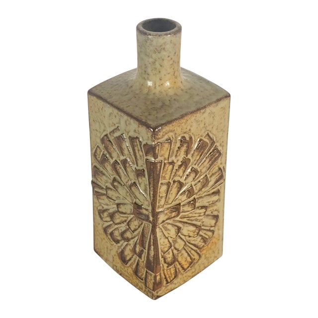 1960s Otagiri Omc Japanese Sunburst Stoneware Bud Vase For Sale - Image 9 of 10