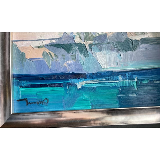 Contemporary Abstract Oil Jose Trujillo Seascape Painting, Framed For Sale - Image 4 of 7