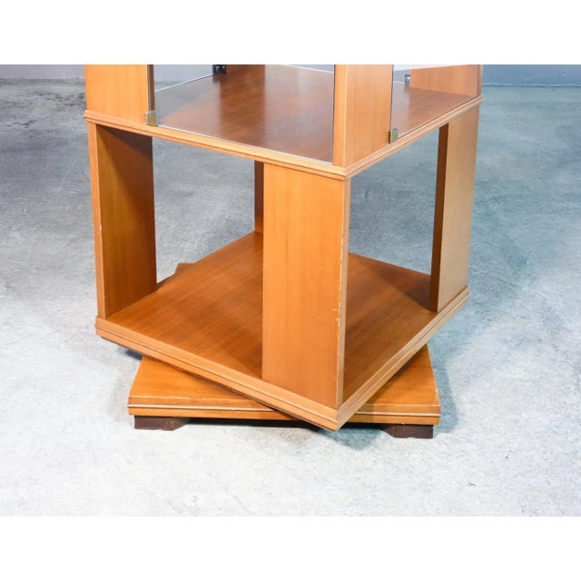 Italian Wooden Center Swivel Bookcase For Sale - Image 9 of 10