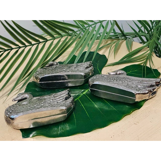 Hollywood Regency Vintage Italian Silver - Plated Swan Letter Holder For Sale - Image 4 of 10