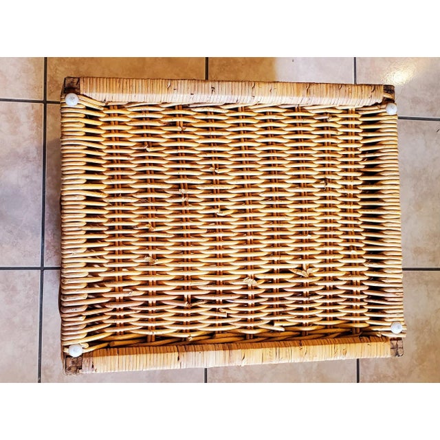 Large Square Rattan Chest, Vintage For Sale - Image 12 of 12