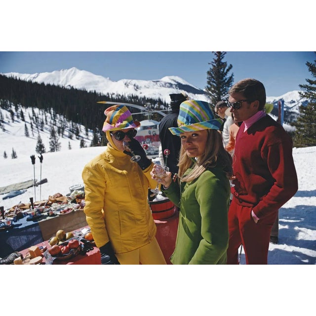 Snowmass village' slim aarons estate print giant estate stamped limited edition print by slim aarons women in colourful...