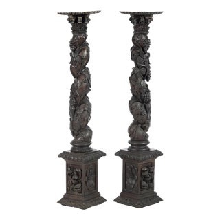 19th Century Chestnut Columns, Set of 2 For Sale