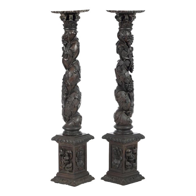 19th Century Chestnut Columns, Set of 2 For Sale