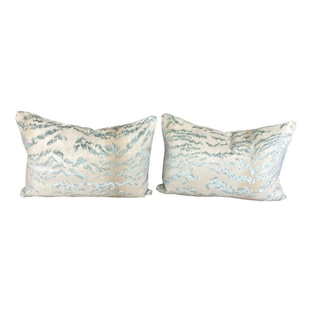 Pair of Cowtan & Tout Tiger Lumbar Pilows For Sale