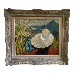Mid 20th Century Sun Dial Vintage Painting by Swedish Artist Gunnar Nordstrom
