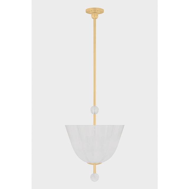 Contemporary Hudson Valley Lighting Cambria Heights 17 in. 3 Light Lantern in Aged Brass Finish For Sale - Image 3 of 10