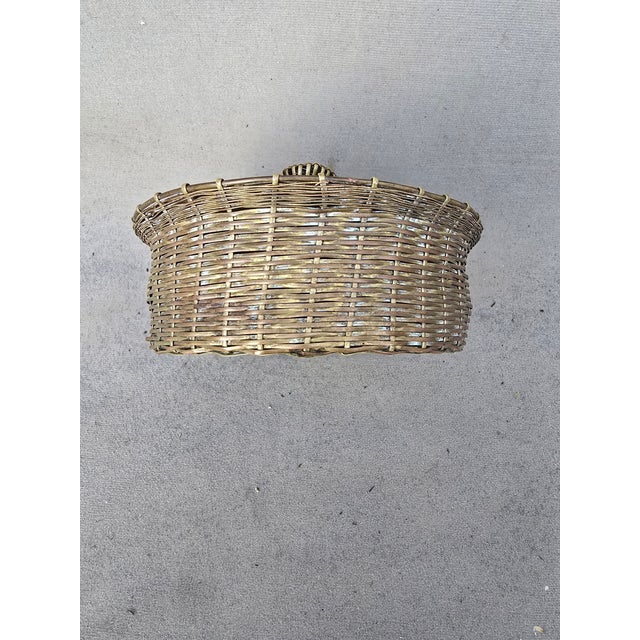 Brass 1980s Brass Woven Basket With Lid For Sale - Image 8 of 8