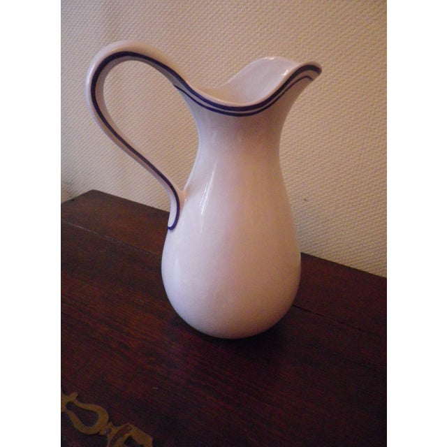 Ceramic Vintage Wash Pitcher and Basin in Glazed Ceramic, France, 1940s, Set of 2 For Sale - Image 7 of 14