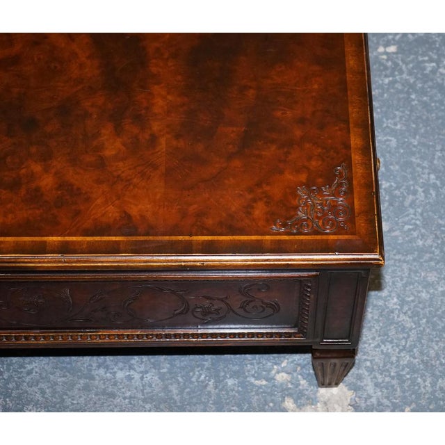 Brown American Coffee Table with Drawers and Butler Trays by Theodore Alexander For Sale - Image 8 of 18