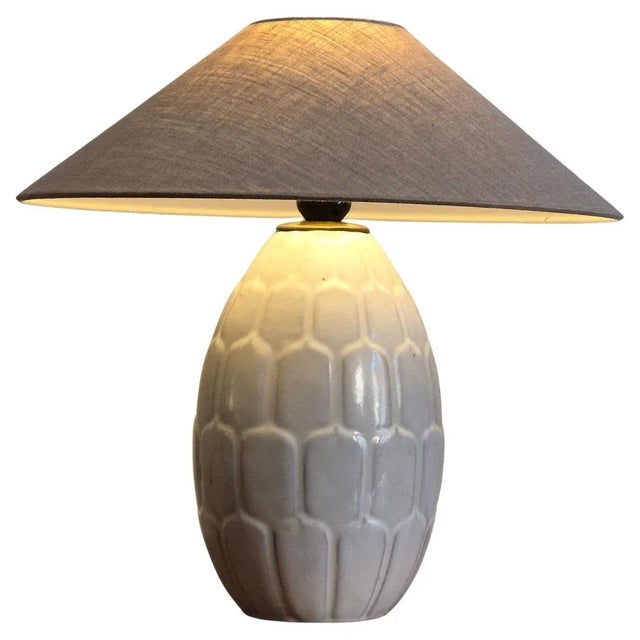 Swedish Modern Table Lamp in Glazed Earthenware by Anna-Lisa Thomson, Mid-1900s For Sale - Image 6 of 6