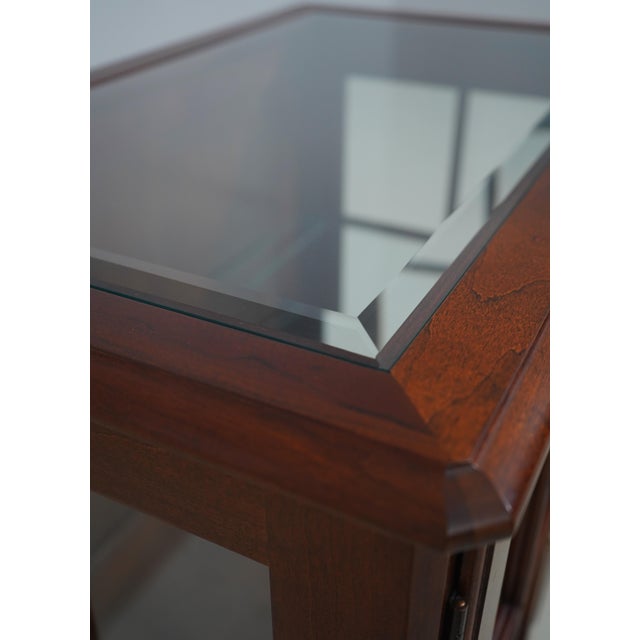 Pennsylvania House Cherry Two-Door Glass Top Vitrine Display Table For Sale - Image 9 of 16