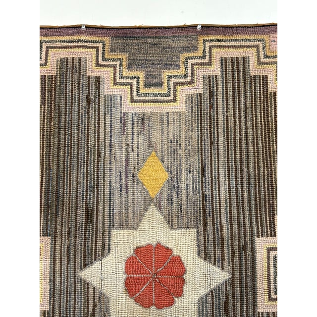 Vintage Hand Hooked Geometric Area Rug For Sale - Image 18 of 18