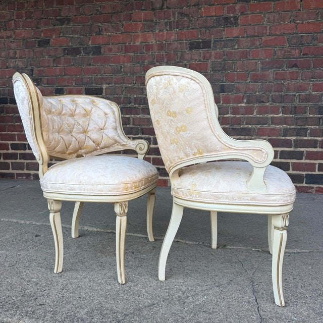French Pair of Louis XV Style French Accent Chairs For Sale - Image 3 of 12