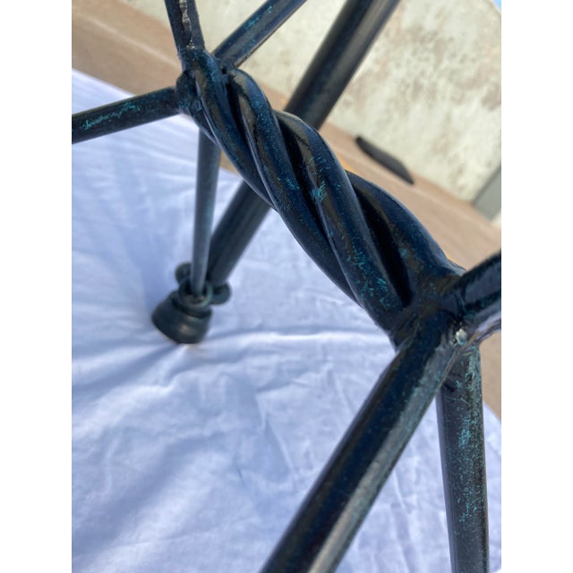 1980s Modern Wrought Iron Rectangular Base Beveled Glass Top Side Tables - a Pair For Sale - Image 10 of 13