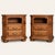 A substantial pair of 1960s oak nightstands crafted in the French Provincial tradition. Each features an open upper shelf,...