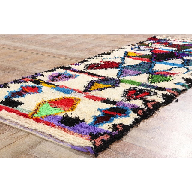 Ivory Vintage Azilal Boucherouite Moroccan Rug, 03'01 X 07'02 For Sale - Image 8 of 10