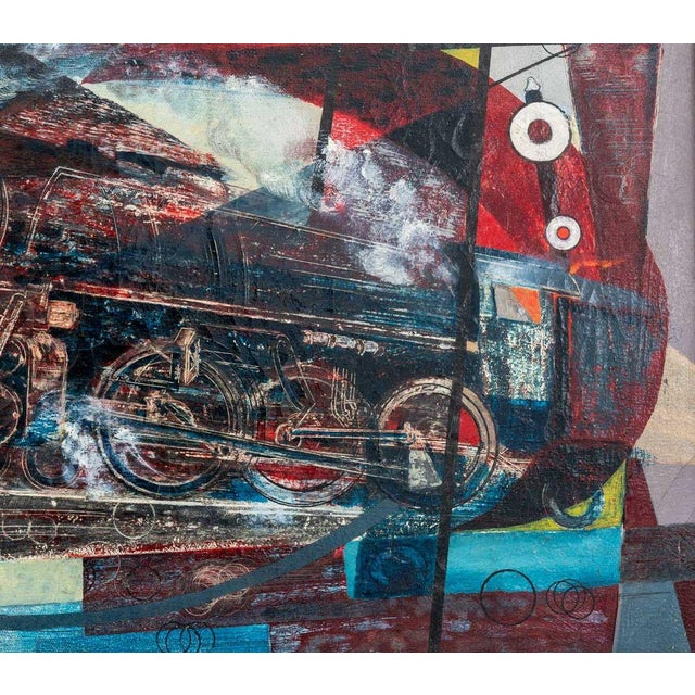 Harry Morningstern "Engine" Oil on Canvas For Sale - Image 4 of 11