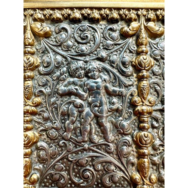 Antique Erhard & Sohne German Jewelry Casket Trinket Box Cherubs Red Velvet For Sale - Image 4 of 11