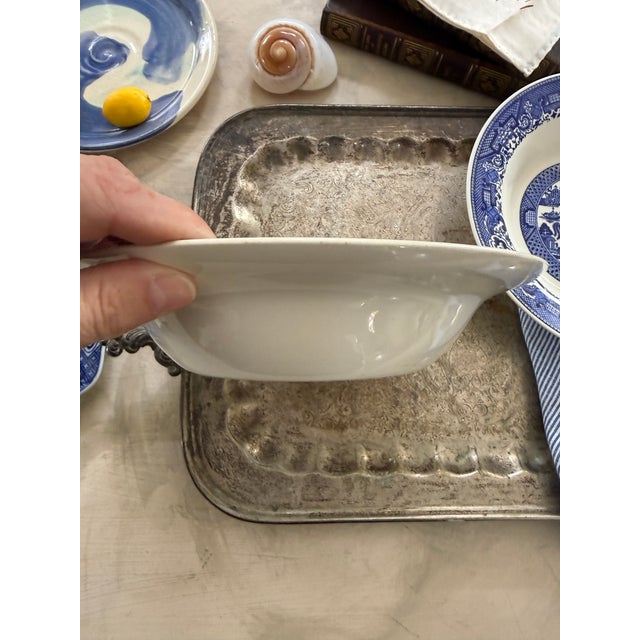 Ceramic 1960s Blue Willow Serving 9 1/8” Bowls in Royal Ironstone Willow Ware by Royal China - Set of Two (2) For Sale - Image 7 of 10