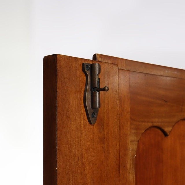 French Pierre Deux Louis XIV Carved Mahogany Country Double Door Armoire 20thC For Sale - Image 9 of 18