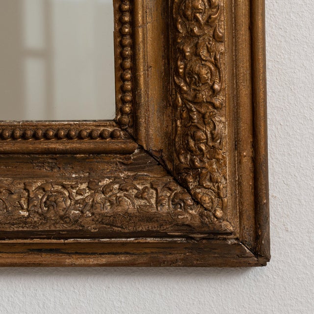 19th Century France Antique Gold Carved Giltwood Mirror For Sale In Greensboro - Image 6 of 7