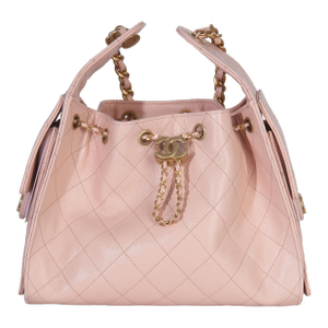 Pink Quilted Caviar Small Chanel 25 Hobo Handbag