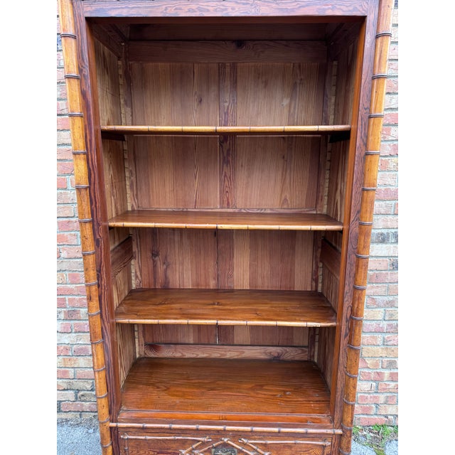 Late 19th Century 19th Century French Faux Bamboo Bookcase For Sale - Image 5 of 9
